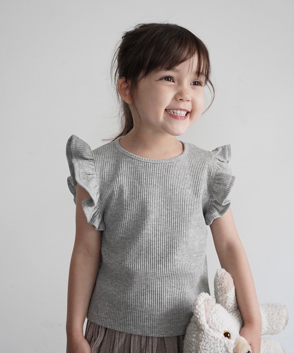 日本 riziere - 小荷葉飛飛袖無袖上衣-天使白