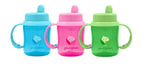 美國 green sprouts - 小綠芽防漏翻蓋喝水瓶-180ML-水藍色