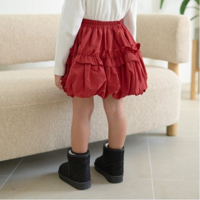 日本 Lycee mine - 澎澎皺摺造型短裙(可調腰圍)-淺粉