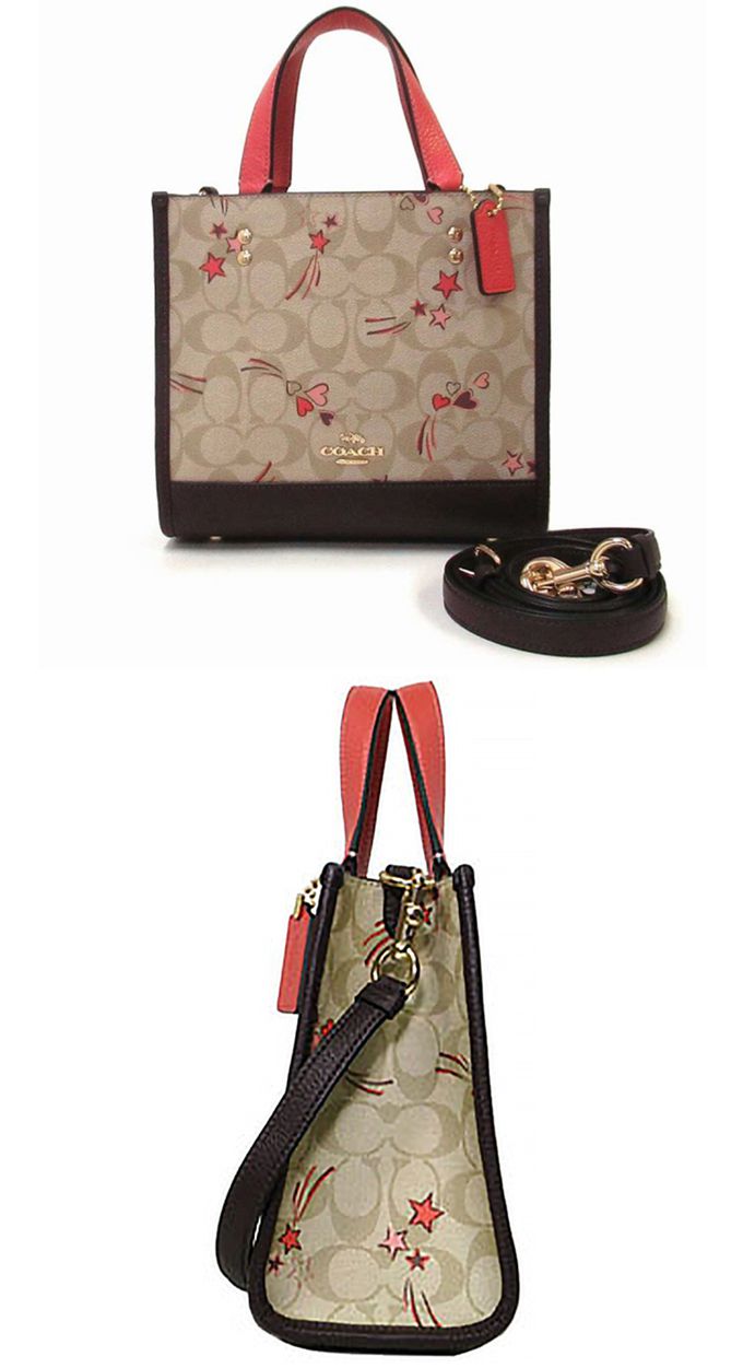 COACH - 印花拼接皮革托特包 (愛心流星)