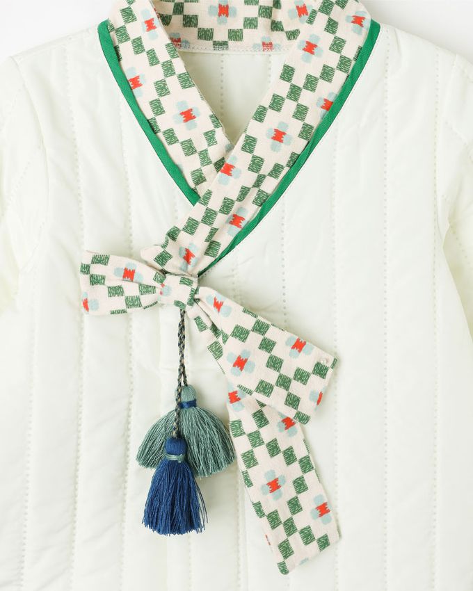 韓國 OZKIZ - 對稱格子印男寶生活韓服套裝