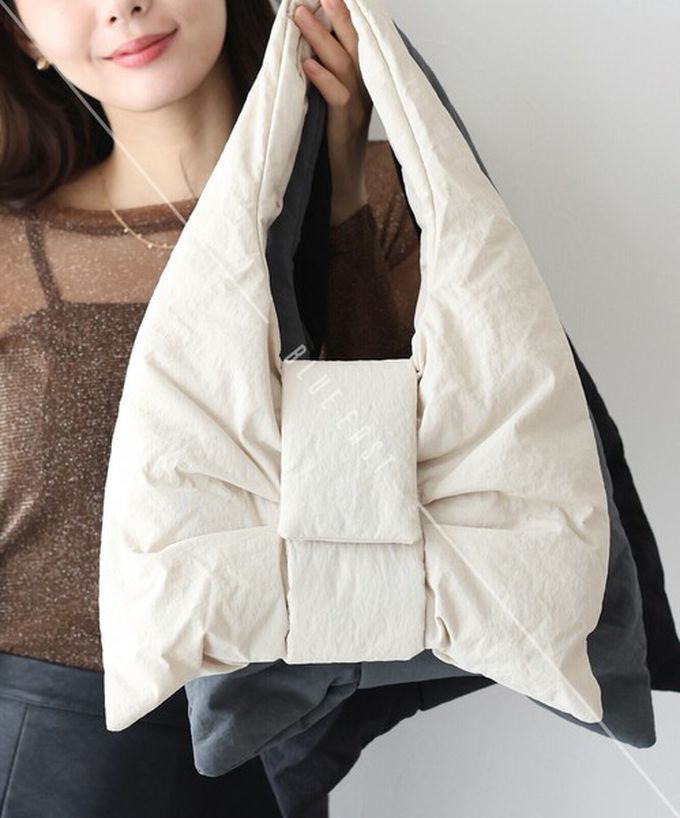 日本 BLUE EAST - 大蝴蝶結造型柔軟2way側背/手提包-深灰