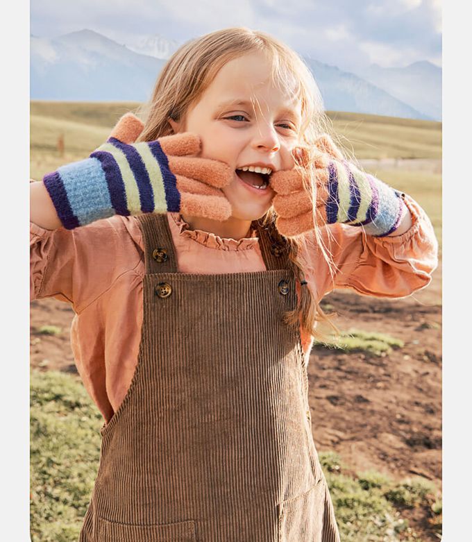 kocotree - 保暖露指手套 (黃色)