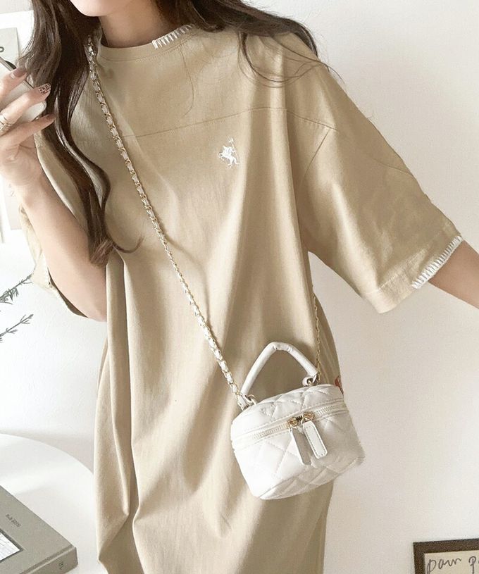 日本 Classical Elf - Java 純棉logo刺繡休閒素面洋裝-黑