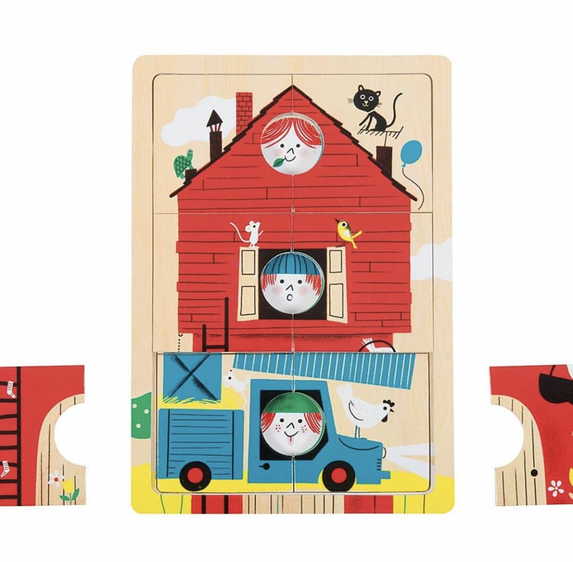 Moulin Roty - 多層拼圖-可愛的家