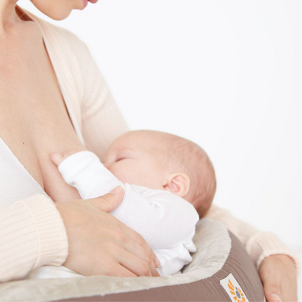 美國 ergobaby - 自然曲線哺乳枕/授乳枕-灰色-【獨家送】原廠枕套 ERGObaby自然曲線哺乳枕/授乳枕枕套 - 黃色旋渦