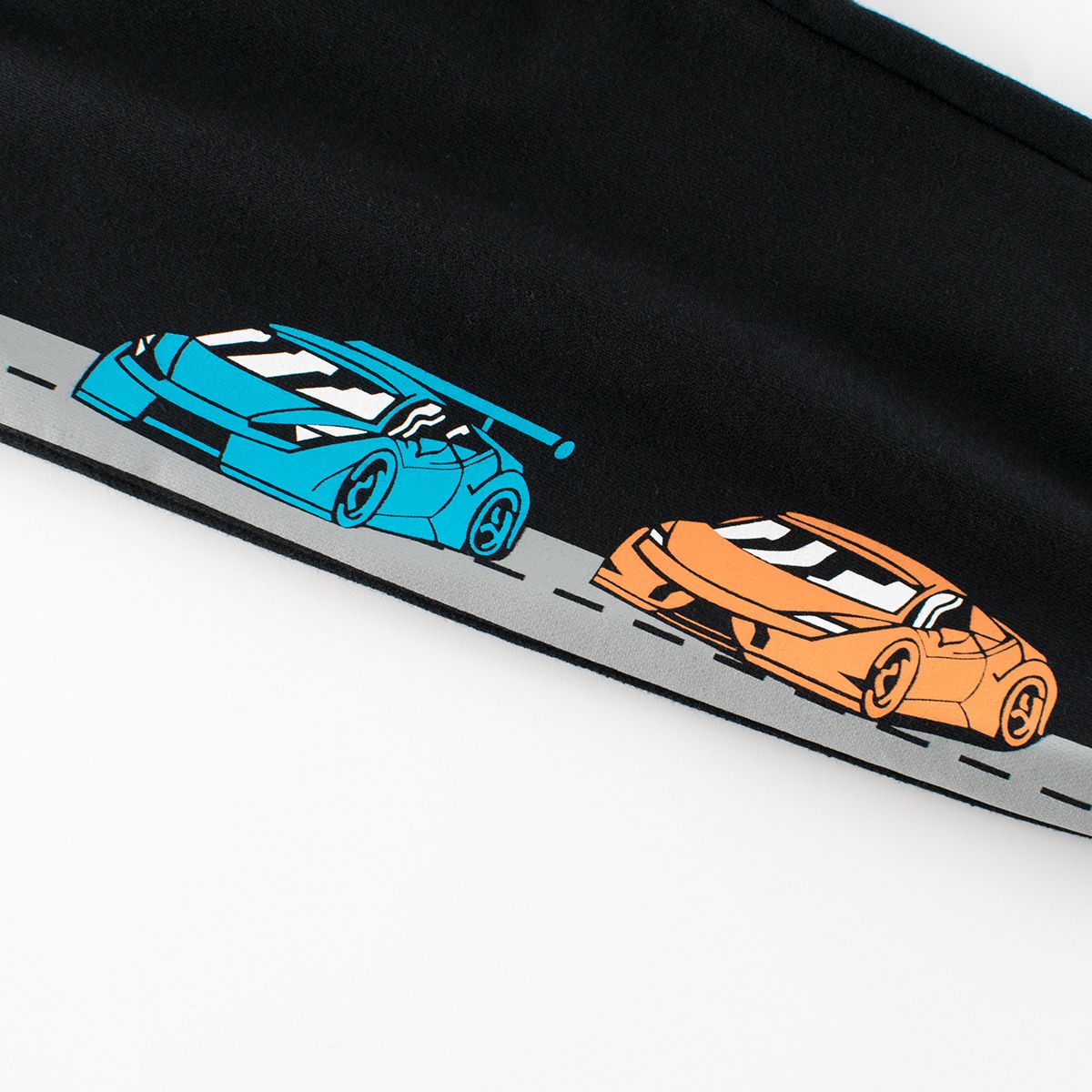 純棉長褲-高級跑車-黑色