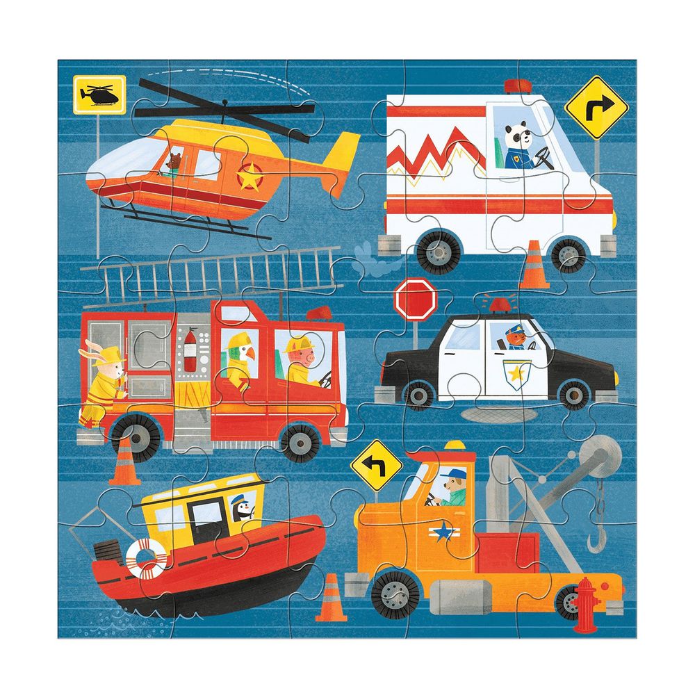 美國 mudpuppy - 地板拼圖-救難先鋒-25片