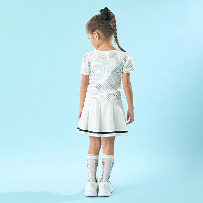 日本 Lycee mine - 水手風百摺短裙-(內襯安全褲)-淺灰