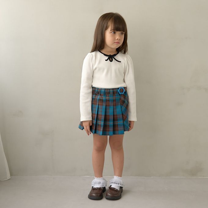 日本 Lycee mine - 領口滾邊綁帶澎澎長袖上衣-黑