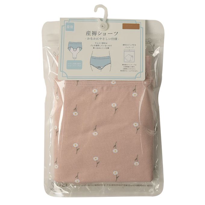 akachan honpo - 產後護理內褲-腹部舒適款 小花-粉紅色
