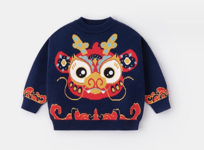 love, charlotte - 童趣龍年拜年毛衣-紅色