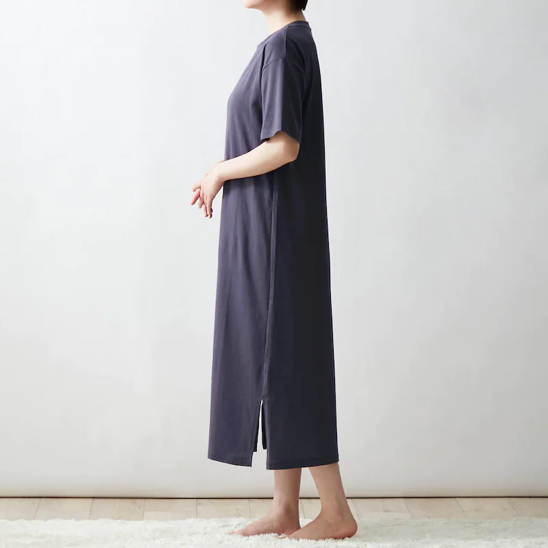 日本千趣會 - 純棉涼爽附bra短袖家居服-一件式-摩卡棕