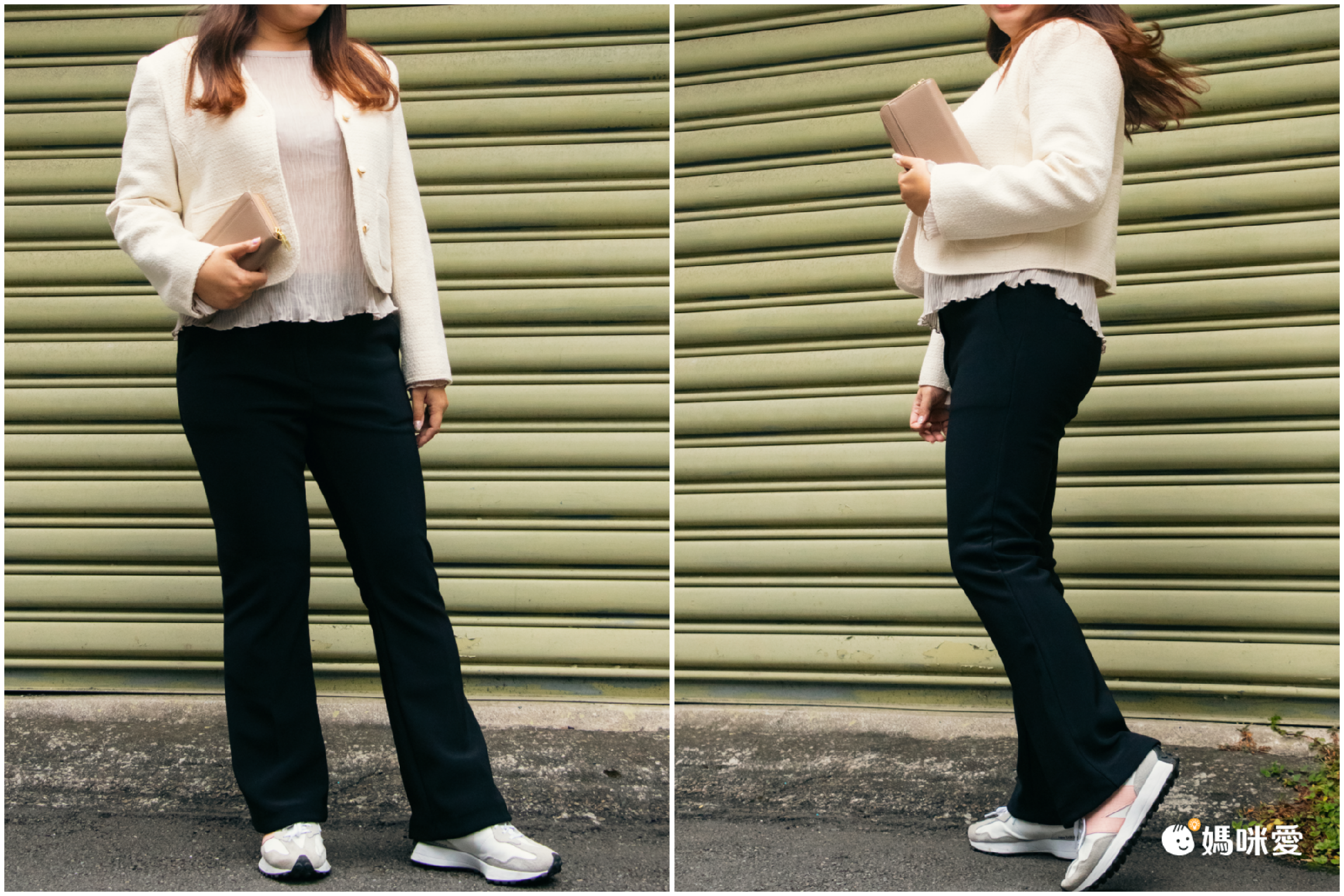 韓國 VETICA - (內磨毛)韓製顯瘦小腹收收長腿褲-灰杏