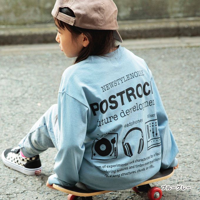 日本 BRANSHES - 100%棉 英文標語落肩長袖上衣-背後標誌-白