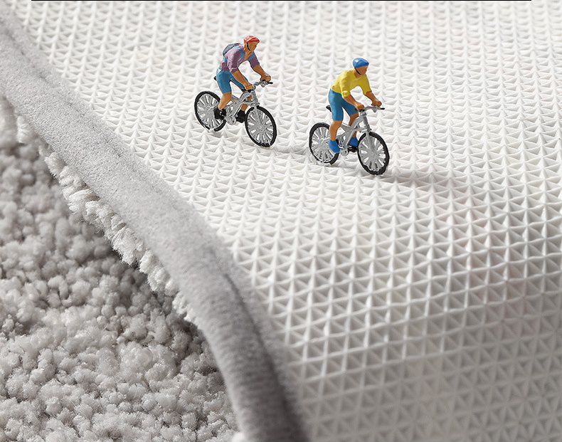 造型快速吸水植絨浴室腳踏墊-繽紛花花-奶白色 (45x70cm)