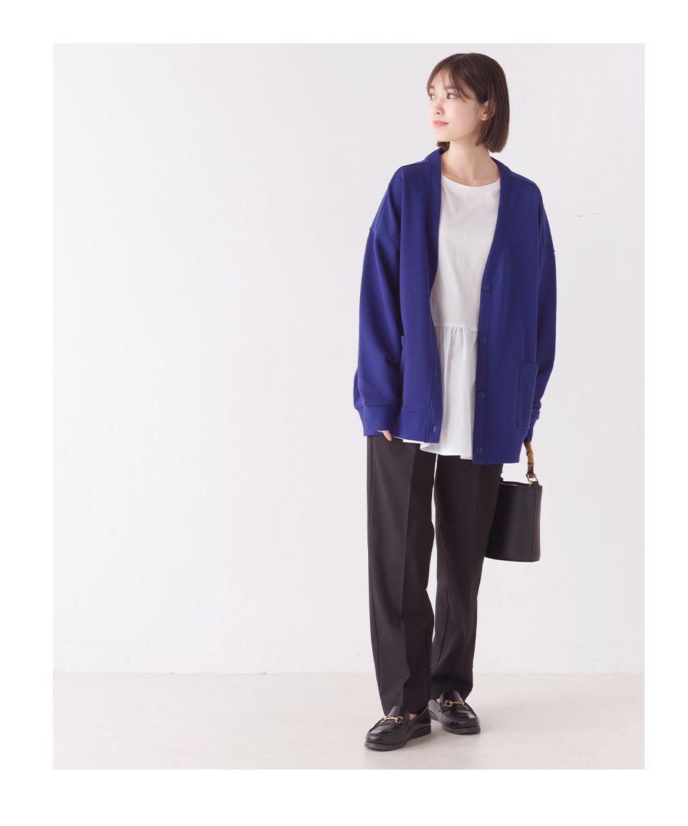 日本 OMNES - 百搭V領棉混舒適薄外套-大人-象牙杏