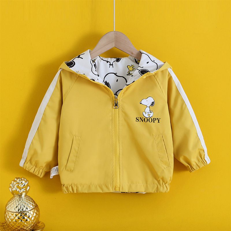 卡通人物史努比雙面穿外套-滿滿SNOOPY-黃色