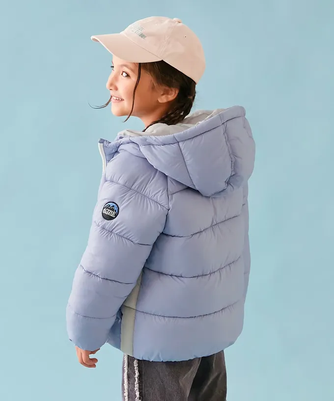 日本 devirock - 可機洗 輕量連帽保暖羽絨外套-手臂徽章-軍綠