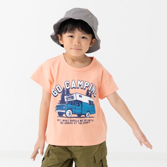 日本 Chil2 - 100%棉 定番印花短袖上衣-大嘴鳥-水藍