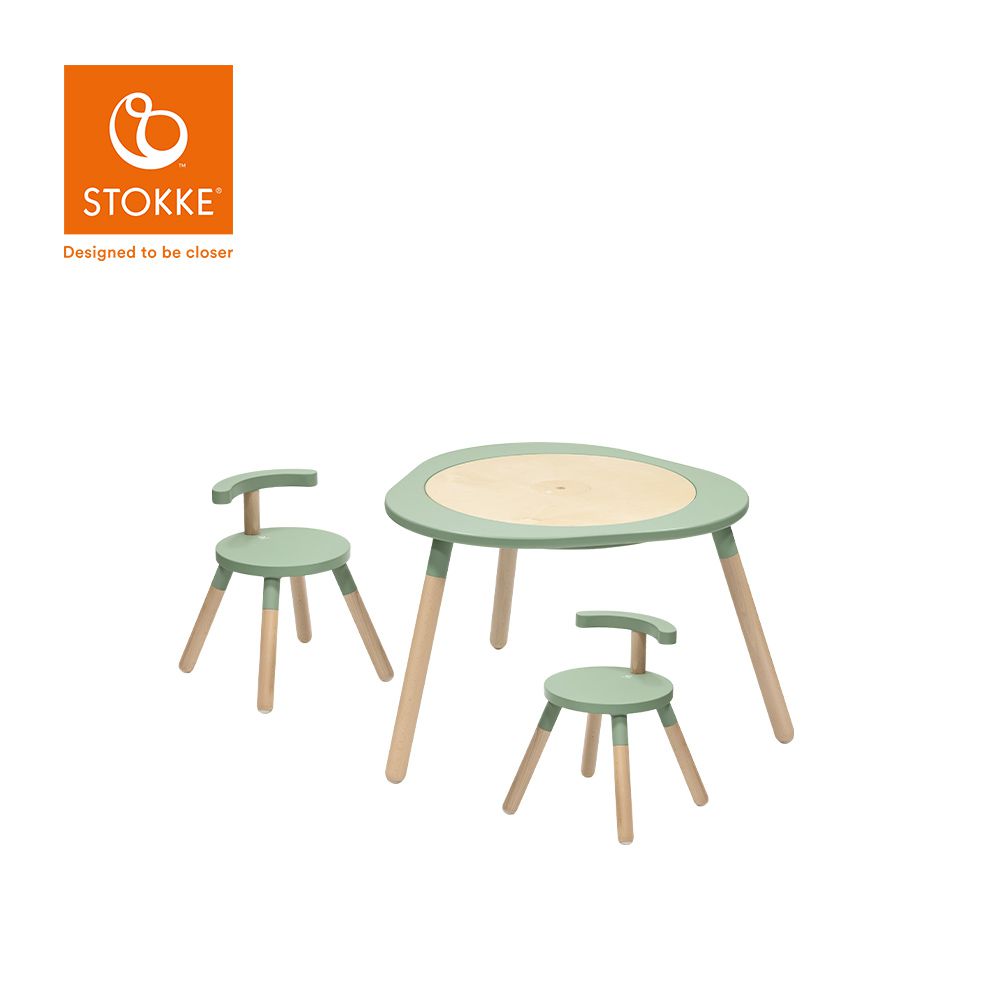 Stokke - 挪威 MuTable V2 多功能遊戲桌基本組 (一桌二椅)-三葉草綠