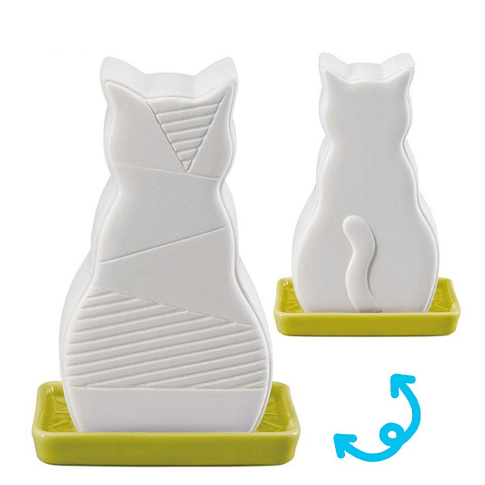 日本 DECOLE - 療癒環保除濕除臭擺飾(可重複使用)-幾何輪廓 小貓