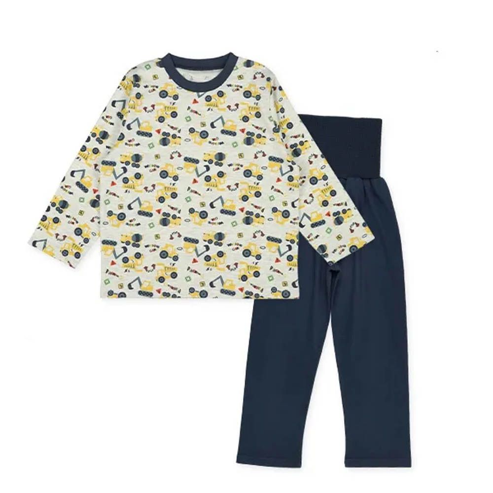 腹卷長袖家居服/睡衣(四季款)-工程車