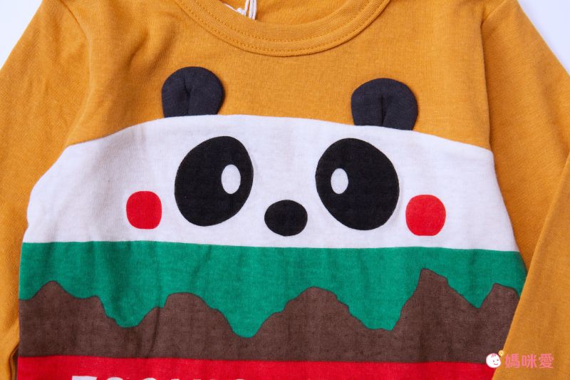 日本 ZOOLAND - 童趣印花圓領長袖上衣-吊帶小熊-薄荷綠