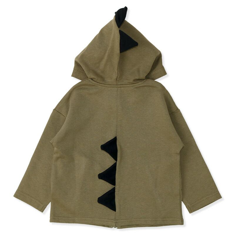 日本 ZOOLAND - 純棉動物耳朵薄外套-狐狸-橘