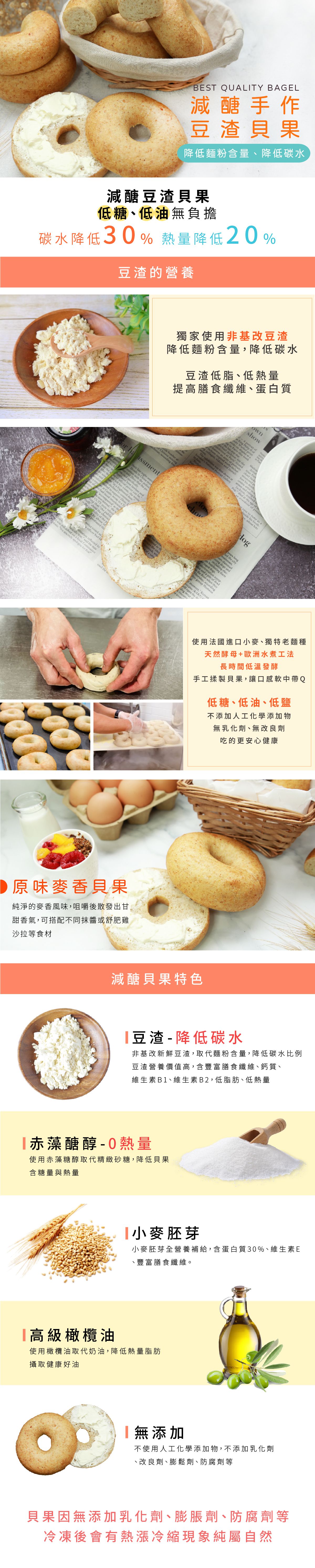 原味時代 - 【減醣手作貝果】原味麥香貝果3顆