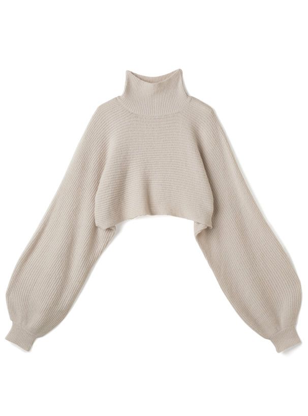 日本 GRL - 高領羅紋針織兩件式短版洋裝-知性黑