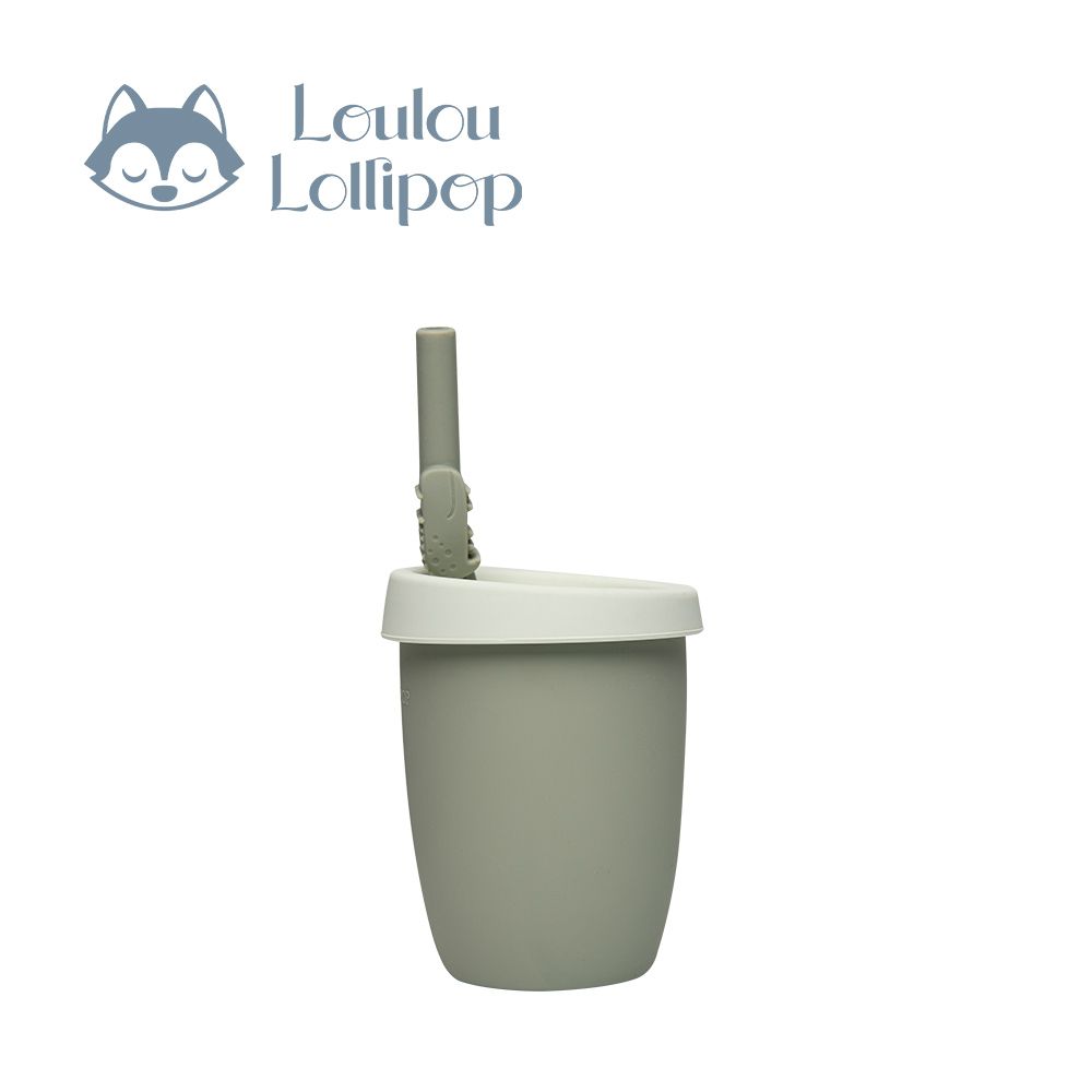 動物造型 兒童矽膠吸管杯-微笑鱷魚