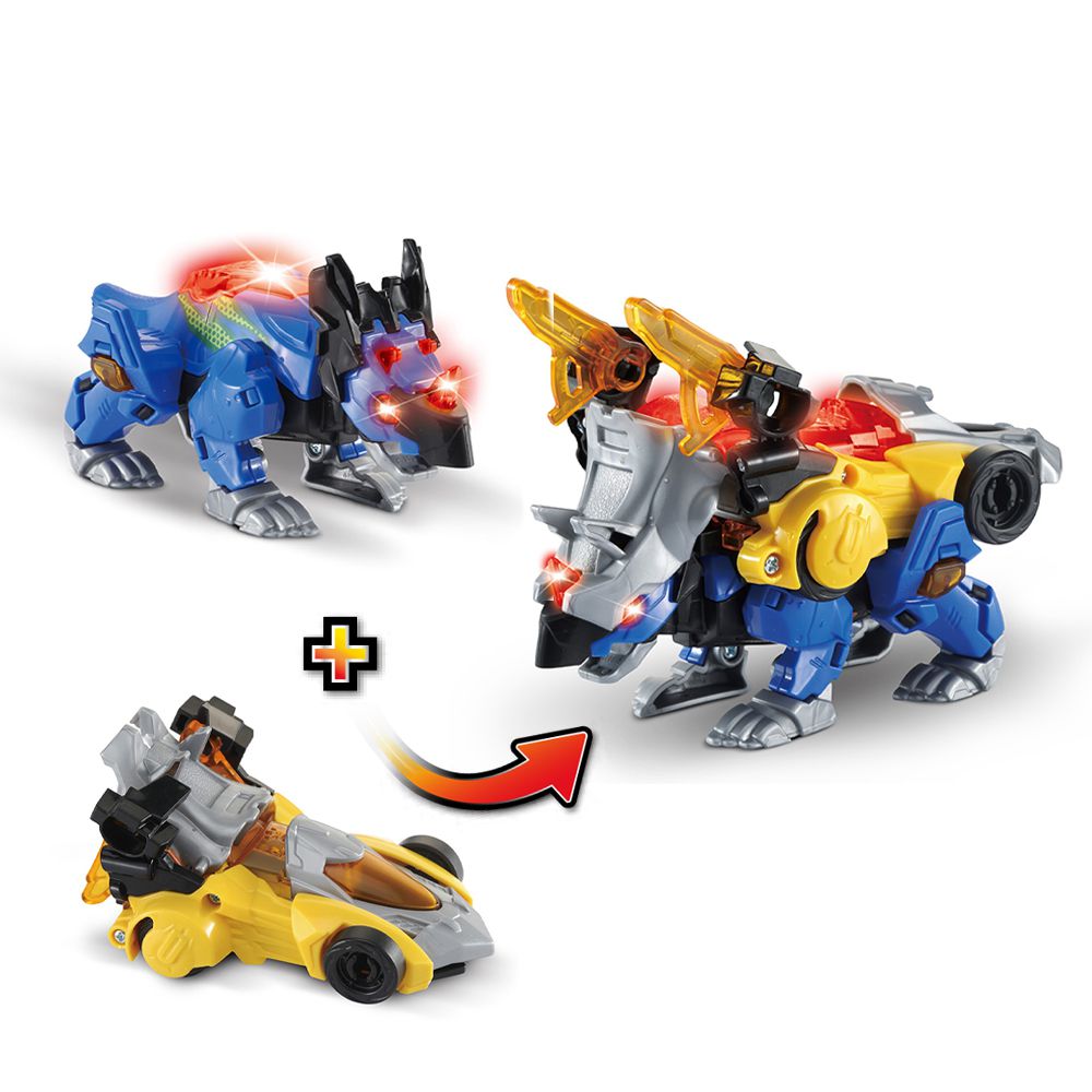 聲光變形恐龍合體組-三角龍-迪諾斯