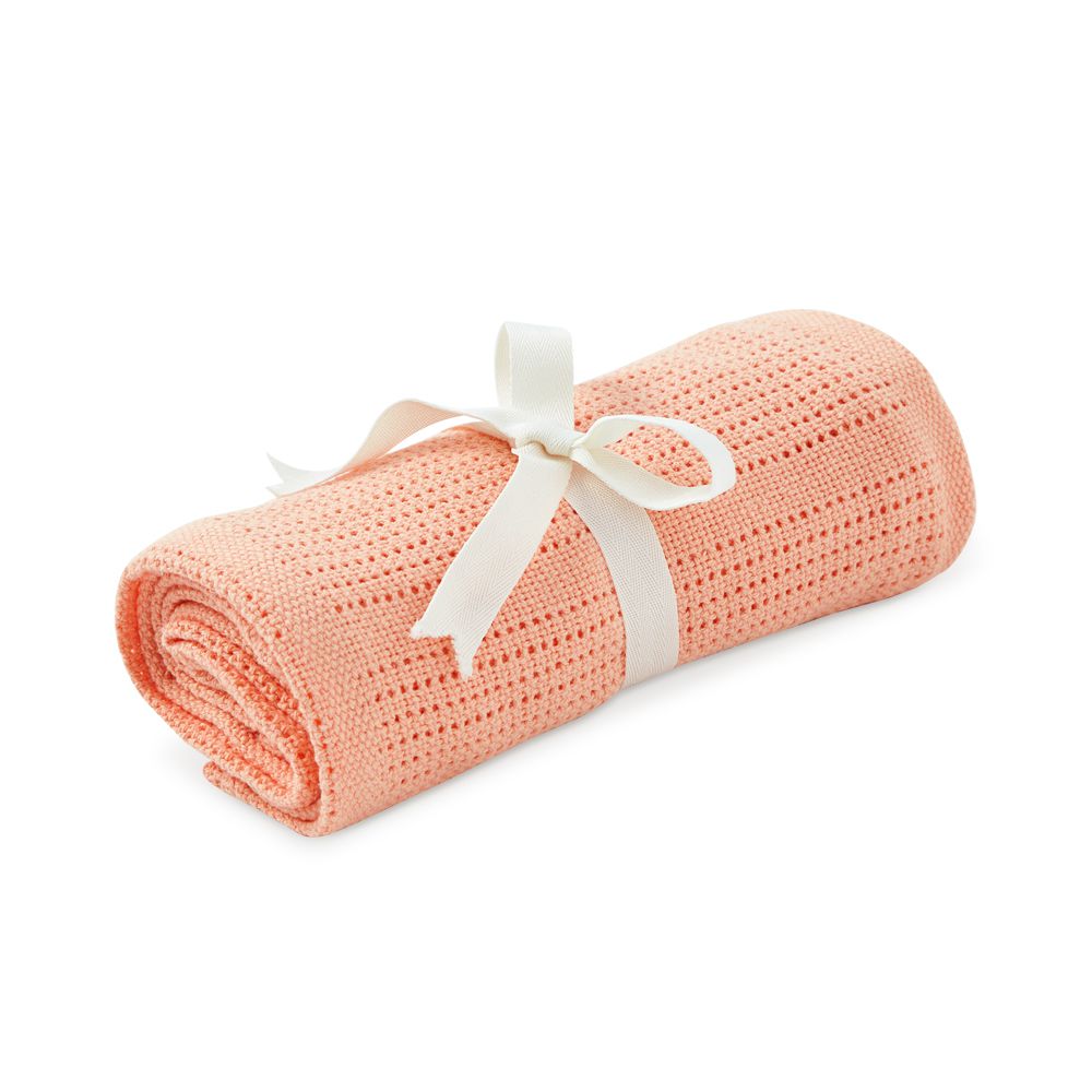奇哥 - 純棉洞洞毯70x90cm(5色選擇)-珊瑚杏色