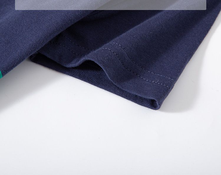 BE TOP - 純棉立體短袖上衣-恐龍踢足球-深藍色