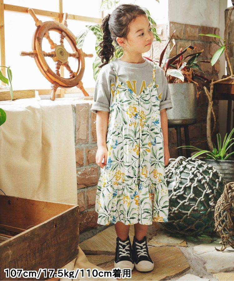 日本 BREEZE - Aloha夏日風格吊帶裙-大白花-海軍藍