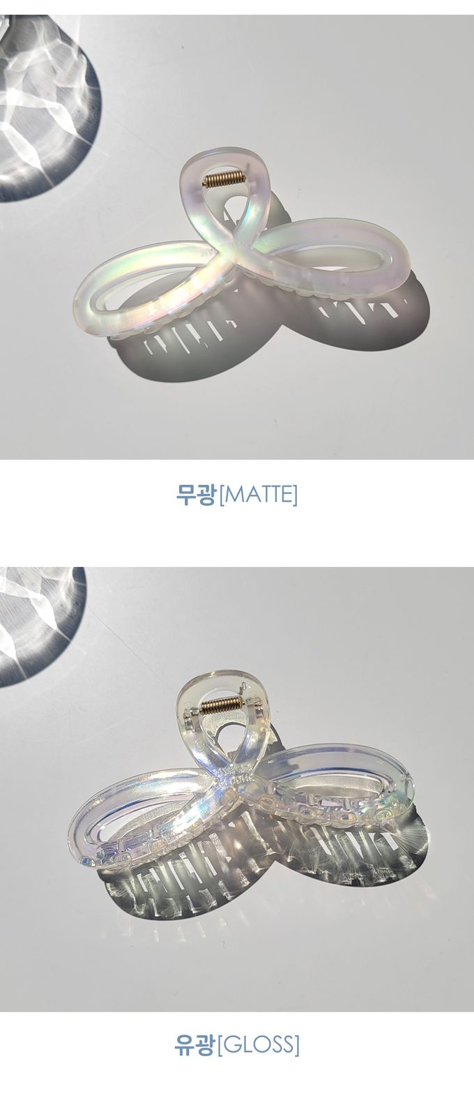 韓國 Soo&Soo - 歐若拉炫光髮夾-蝴蝶結-透明