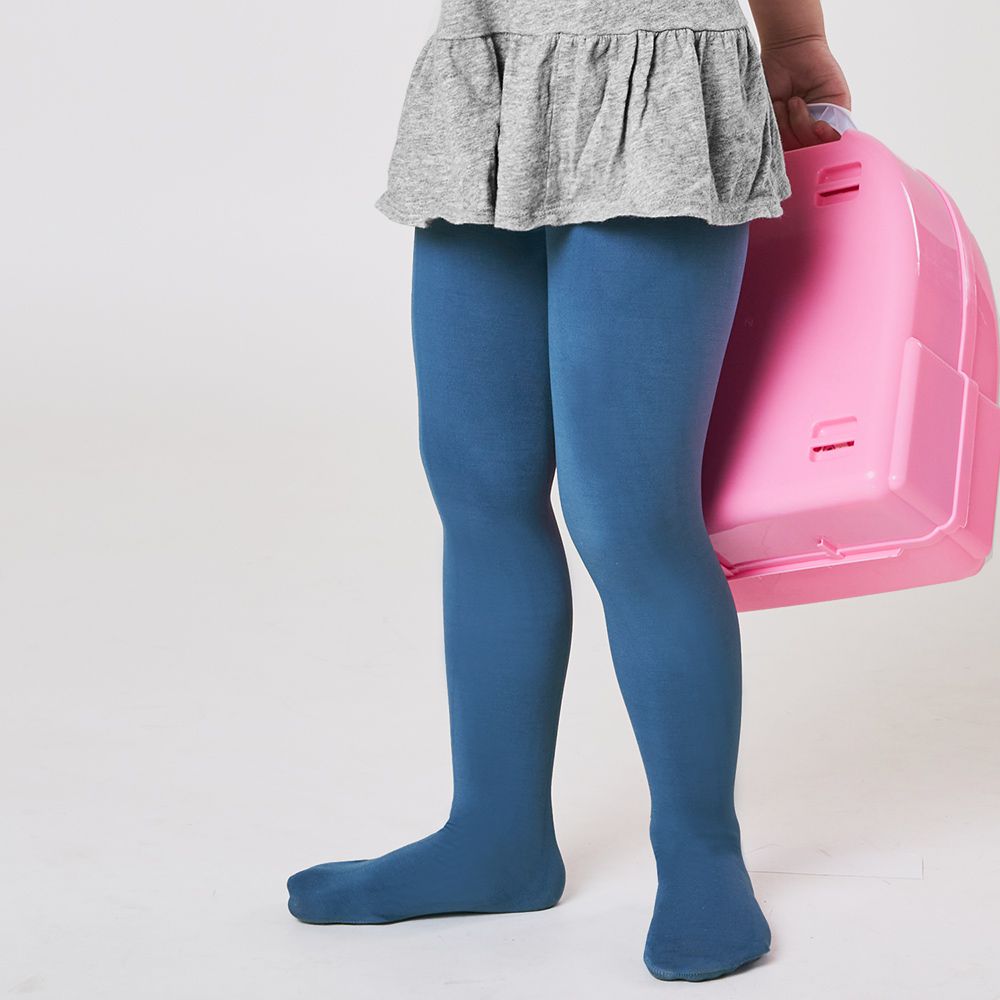 GIAT - 2件組-女童超細纖維彈力包腳褲襪-丹寧