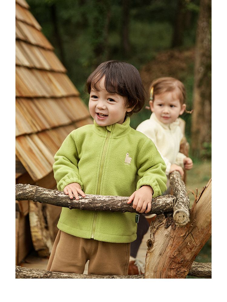 搖粒絨三合一衝鋒外套(鋪棉款)-積木怪獸-綠色