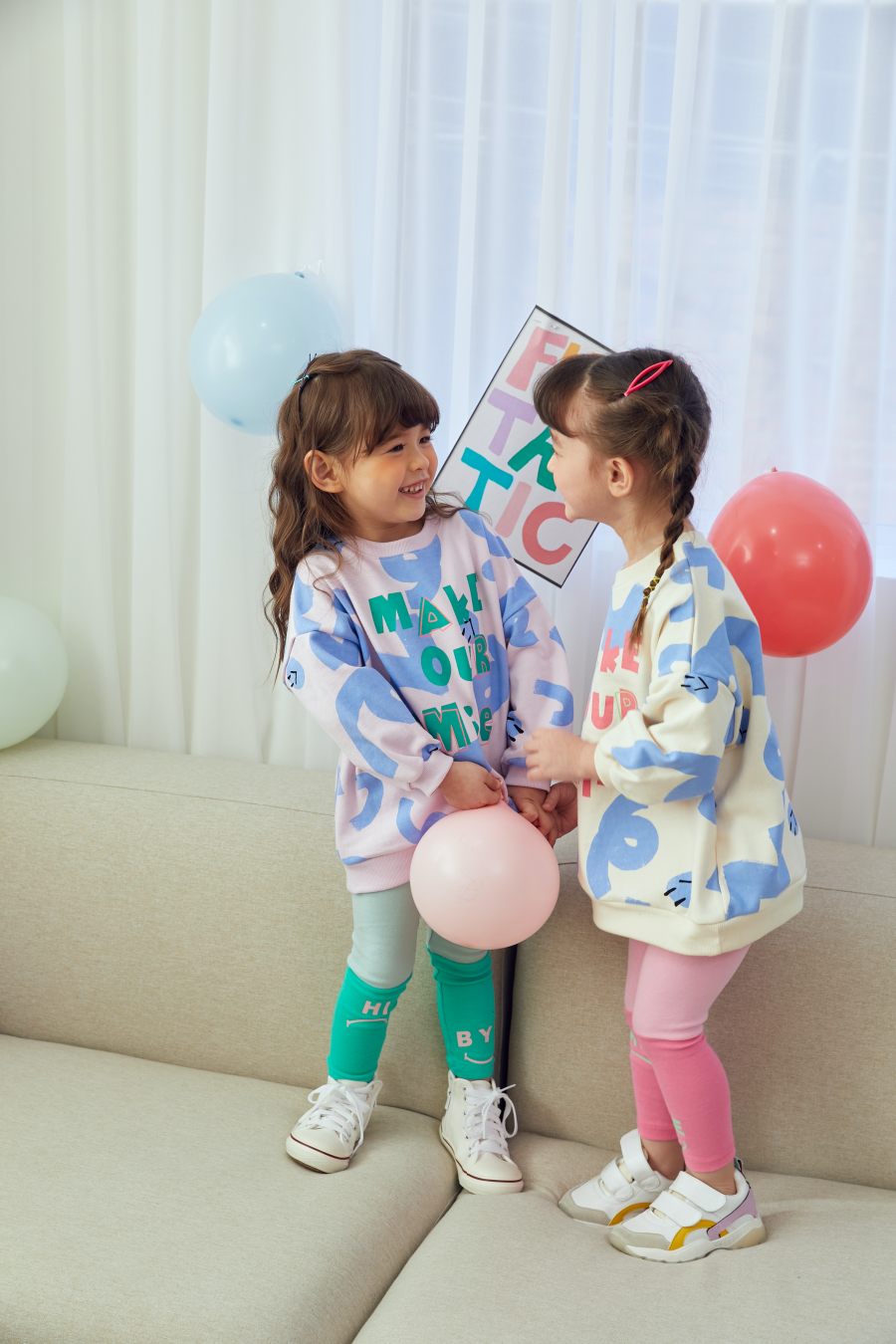 韓國 MINIATURE - MAKE OUR SMILE 長版T-米黃