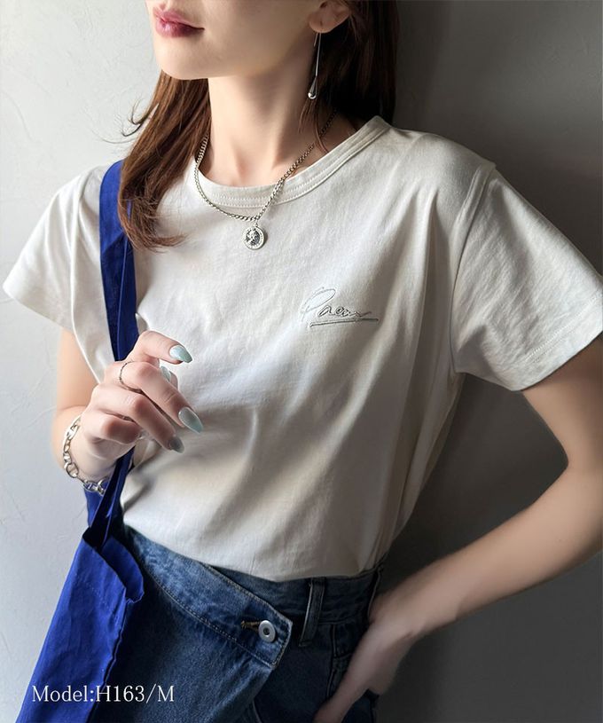 日本 Classical Elf - 胸前簡約刺繡logo有機棉短袖T恤-黑白條紋