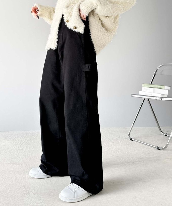 日本 Classical Elf - 超顯瘦厚磅百搭直筒褲-復古刷色