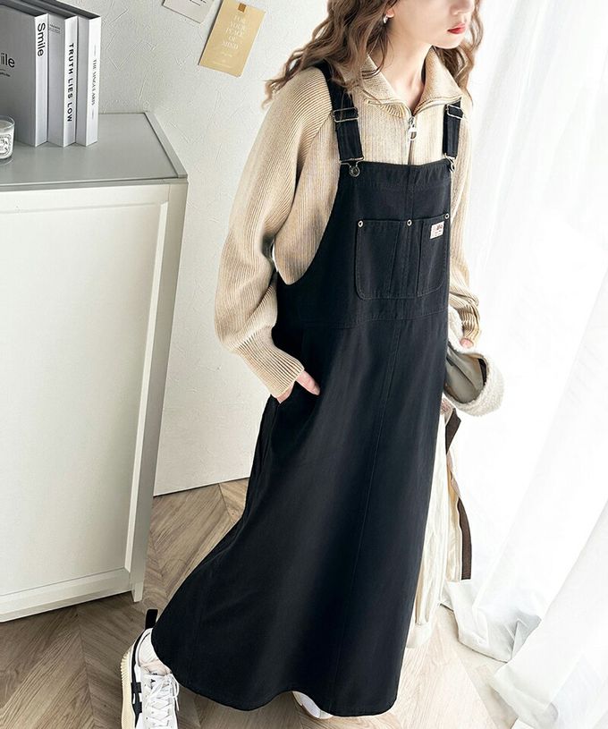 日本 Classical Elf - Java 復古工裝風純棉丹寧吊帶裙-黑