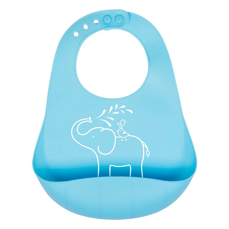 英國 JoJo Maman BeBe - 矽膠防掉落食物袋圍兜-大象噴水