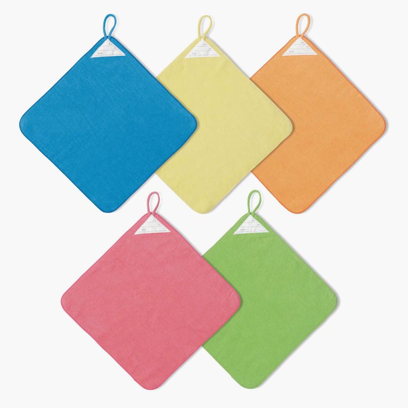 日本千趣會 - 吸水擦手巾/手帕五件組-粉紅