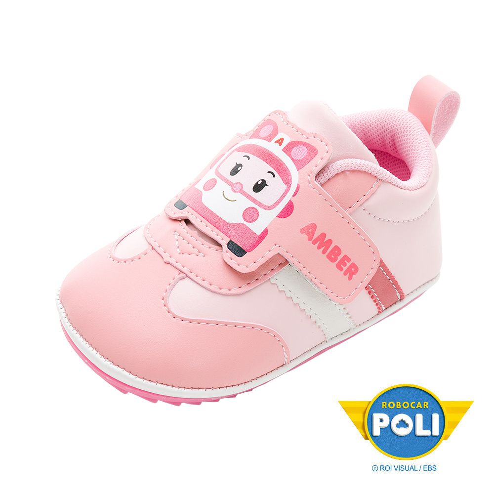 POLI 波力救援小英雄 - POLI 童鞋 超細纖維寶寶鞋 POKK34243-柔軟舒適鞋墊-粉紅-(寶寶段)