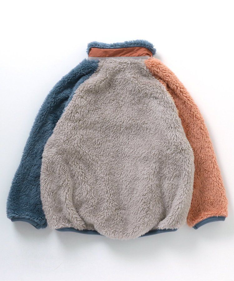 日本 apres les cours - 蓬鬆拼接風多彩絨毛外套-摩卡系