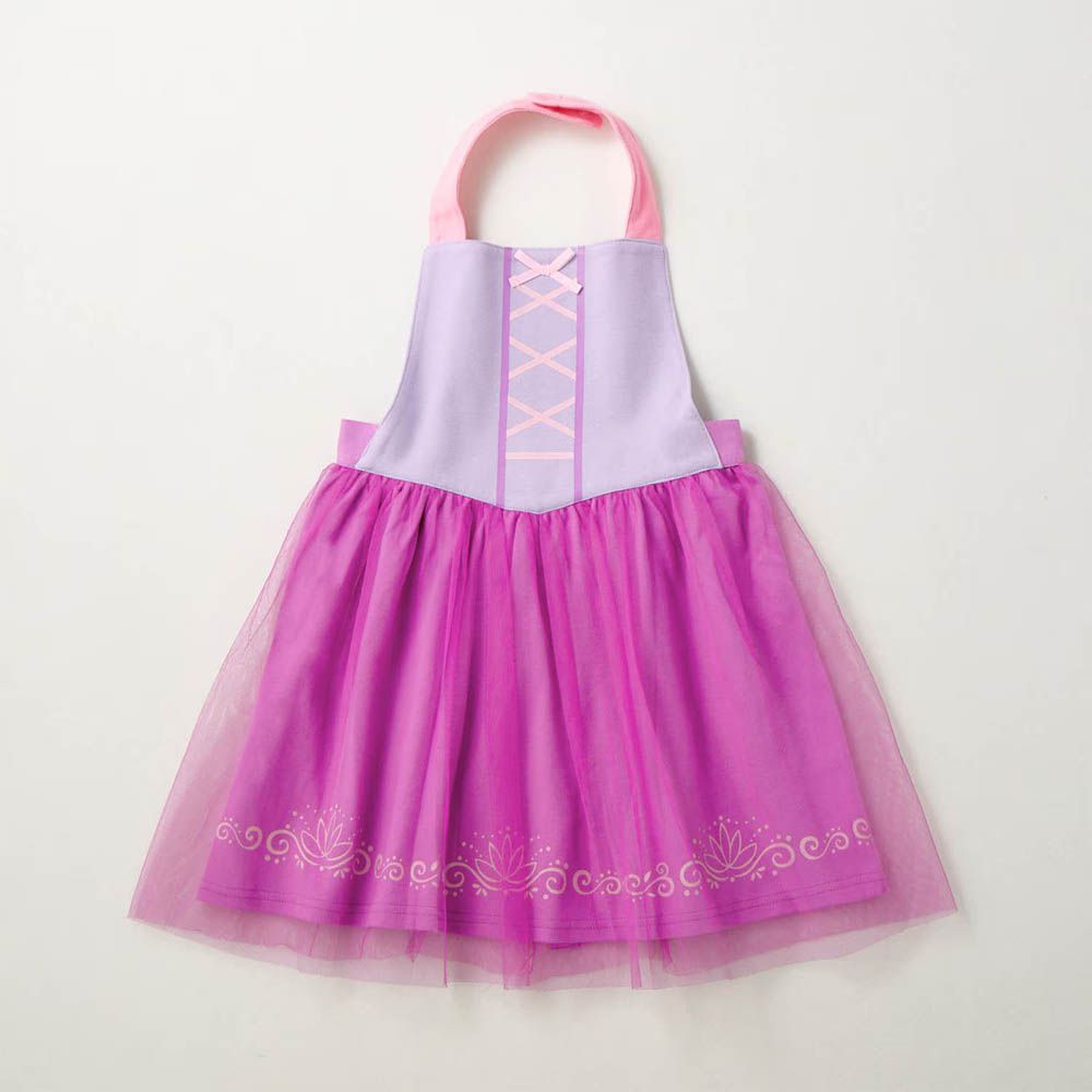 公主圍裙式洋裝-卡通人物長髮公主-粉紫