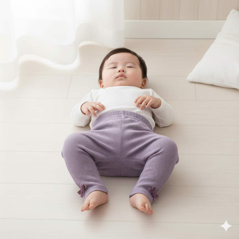 內搭褲-羅紋抽針針織布-紫色