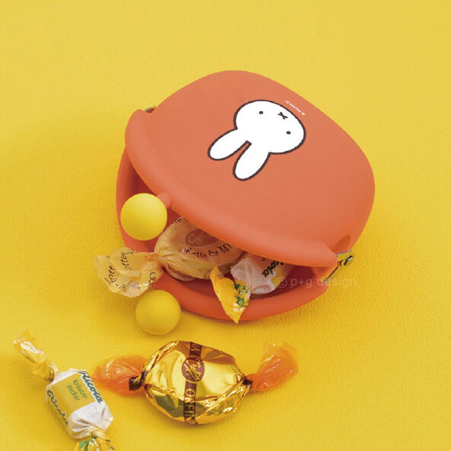 日本P+G design - [人氣熱銷]矽膠胖胖口金零錢包-米飛兔-紅x黃 (9.5×8.5×4.5cm)